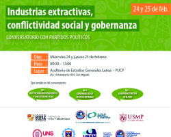 Conversatorio: Industrias extractivas, conflictividad social y gobernanza